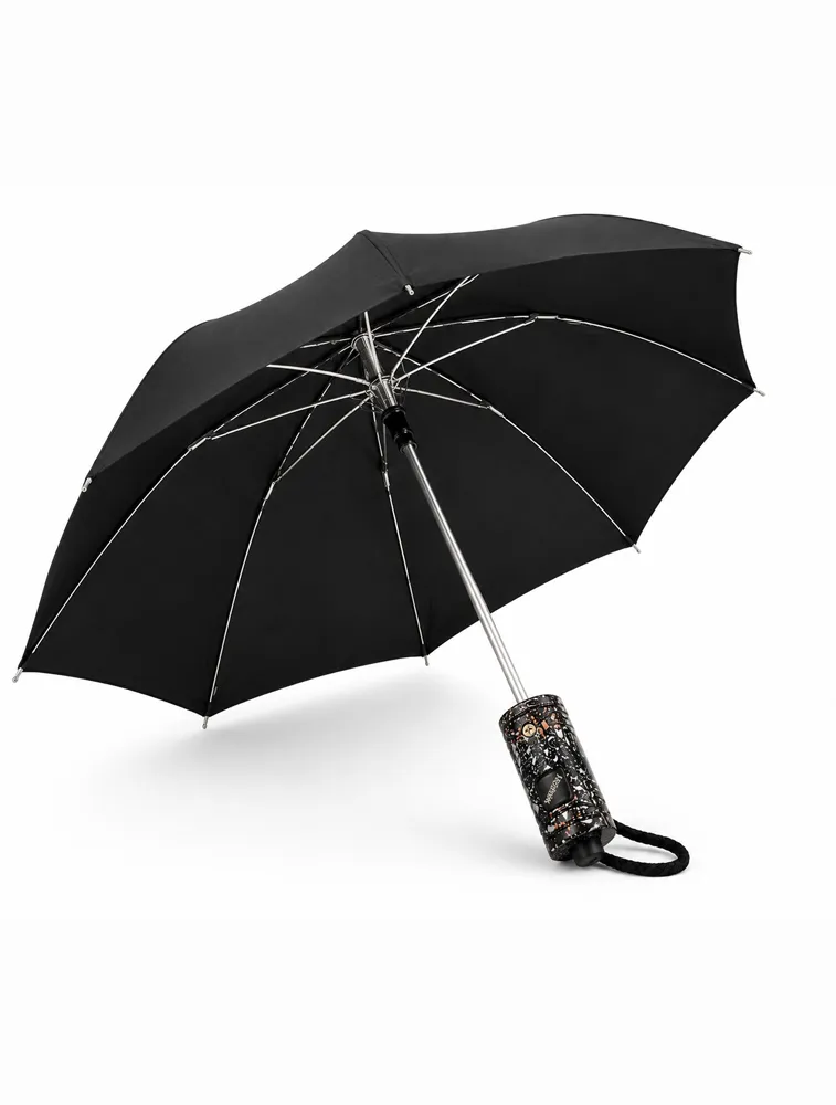 Speckled Finished Holder Noir Grip Compact Umbrella