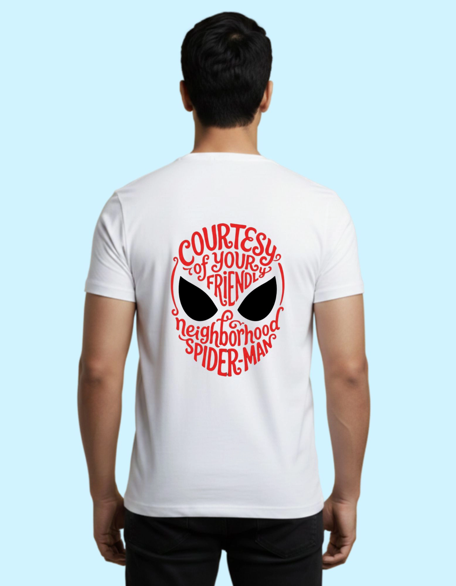 Spider Emblem Graphic Cotton Round Neck T-Shirt 180 GSM  White