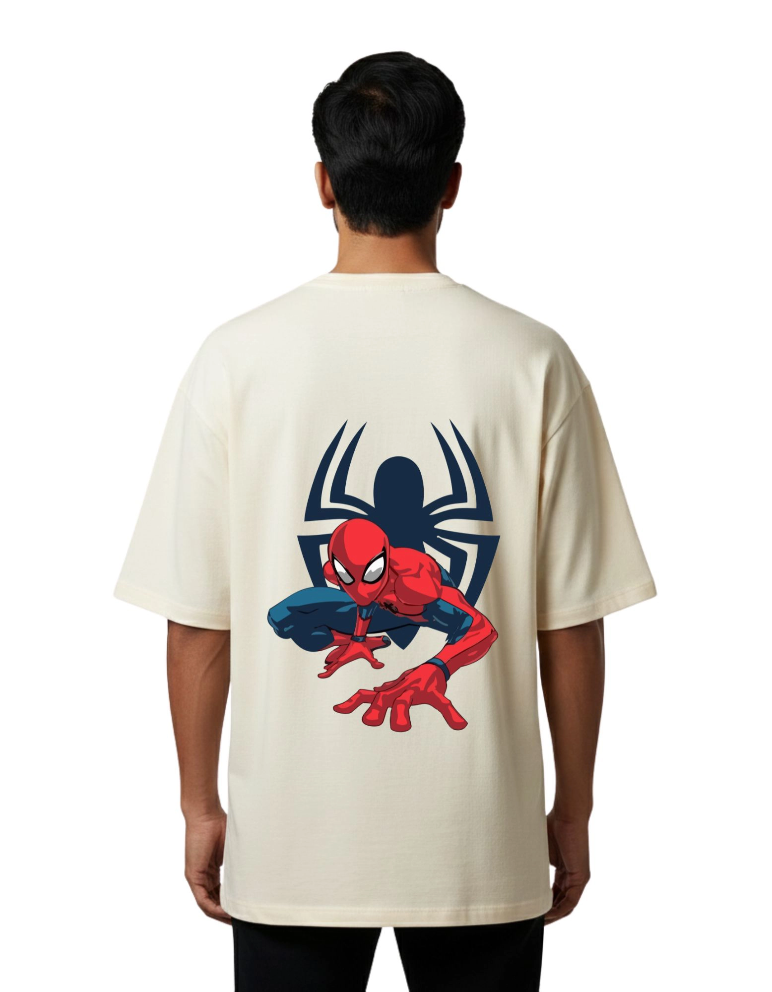 Spider Oversized Cotton French Terry T-Shirt 240 GSM Beige