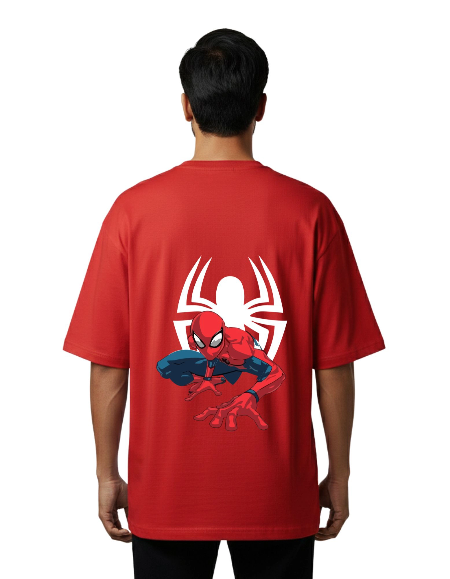 Spider Oversized Cotton French Terry T-Shirt 240 GSM Red