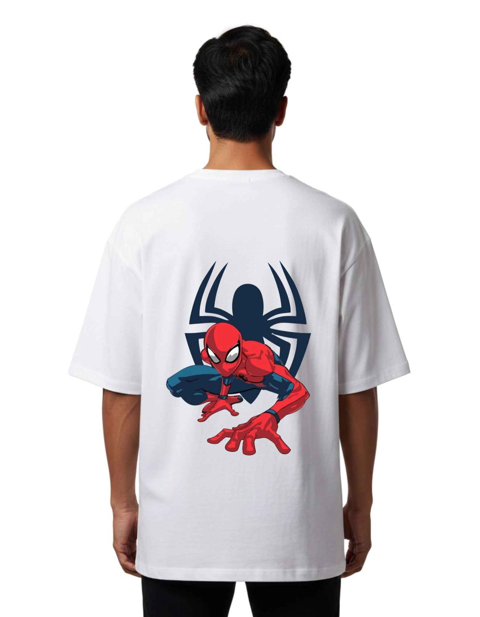 Spider Oversized Cotton French Terry T-Shirt 240 GSM White
