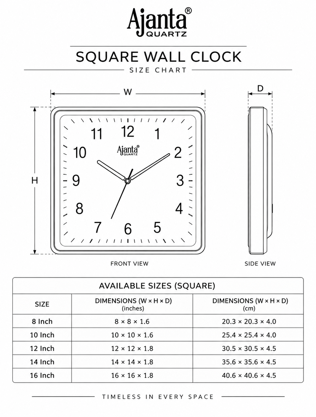 Size chart