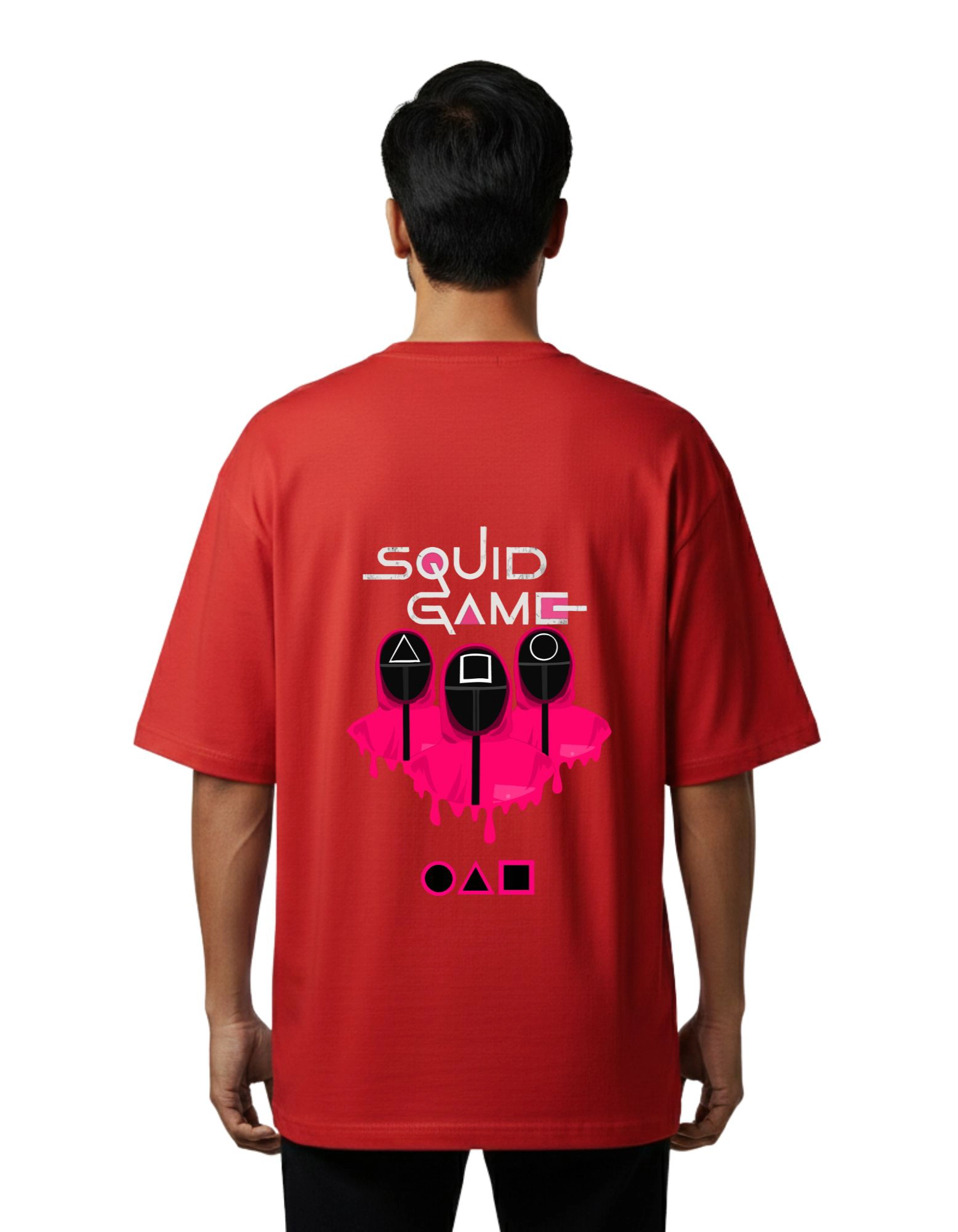 Squid Game Oversized Cotton French Terry 240 GSM T-Shirt Red