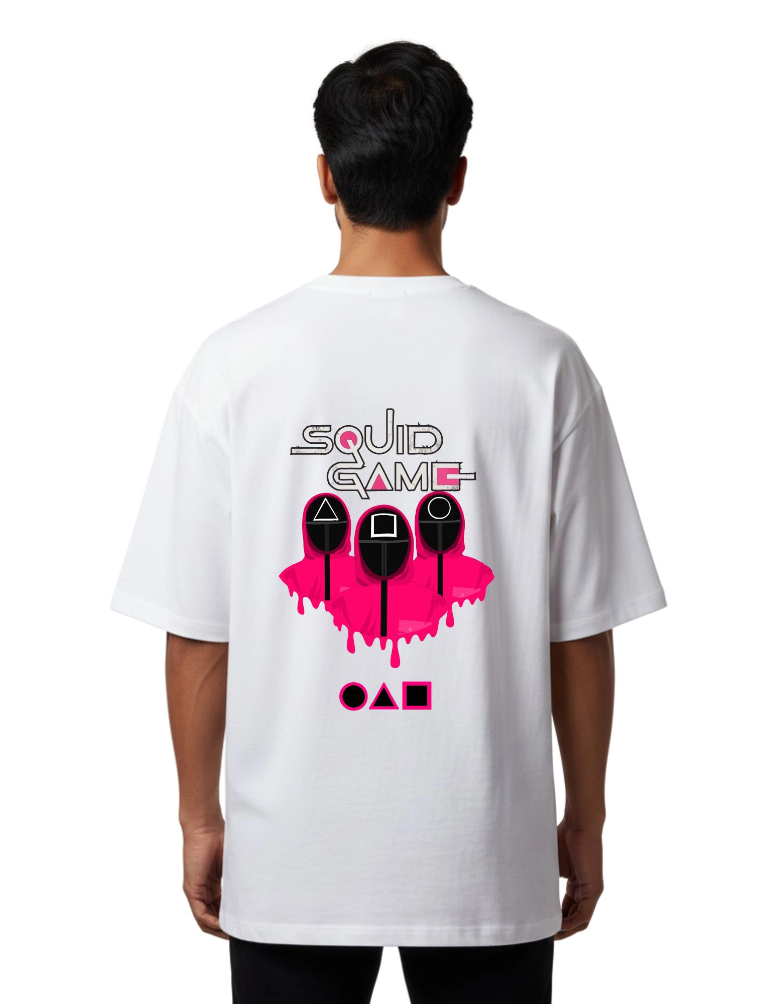 Squid Game Oversized Cotton French Terry 240 GSM T-Shirt White