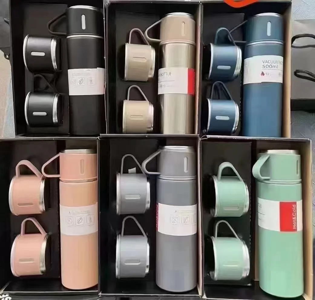 Stainless Steel Vacuum Insulated Travel Flask Set 500 ML