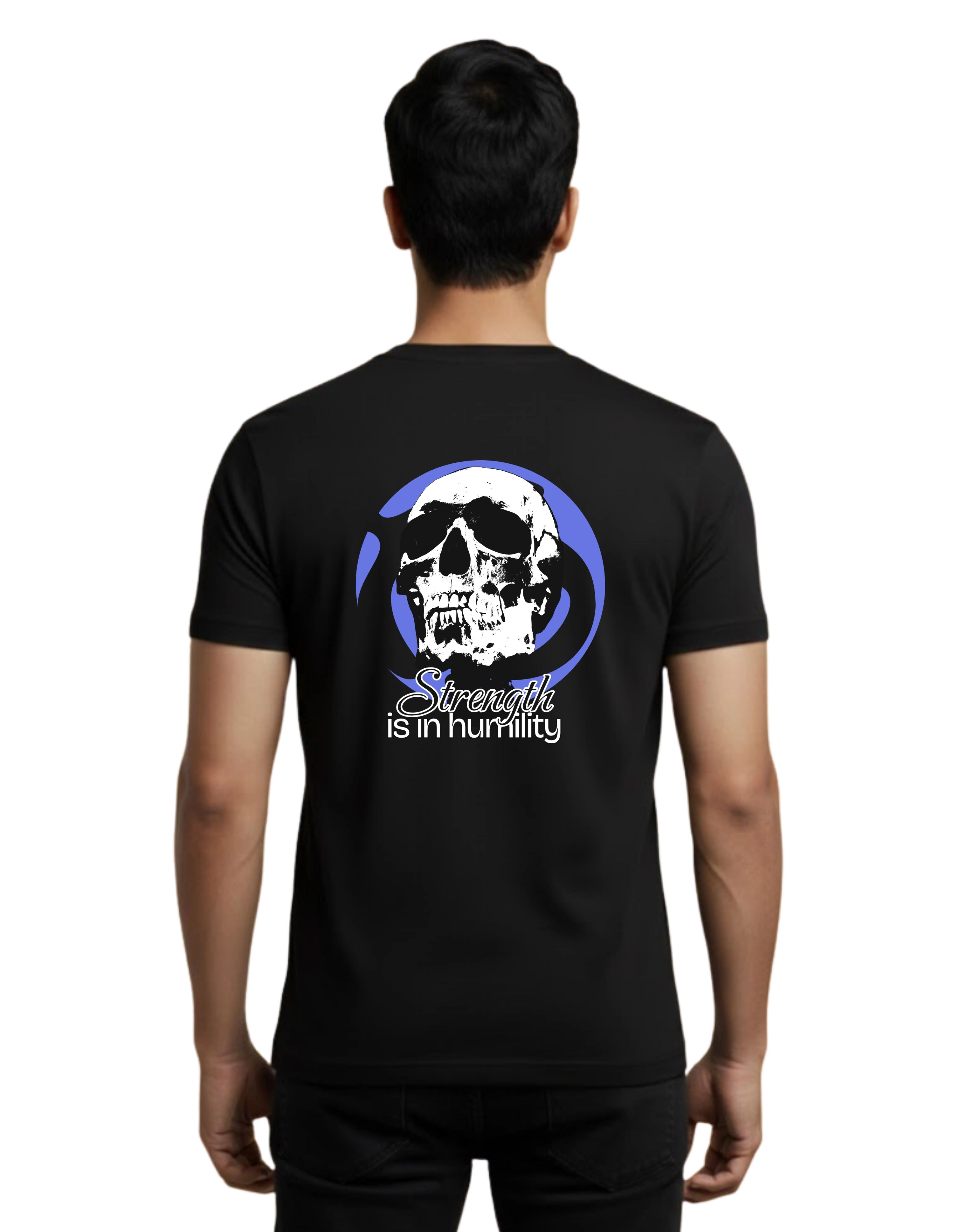 Stay Humble Skull Graphic Cotton Round Neck T-Shirt 180 GSM Black