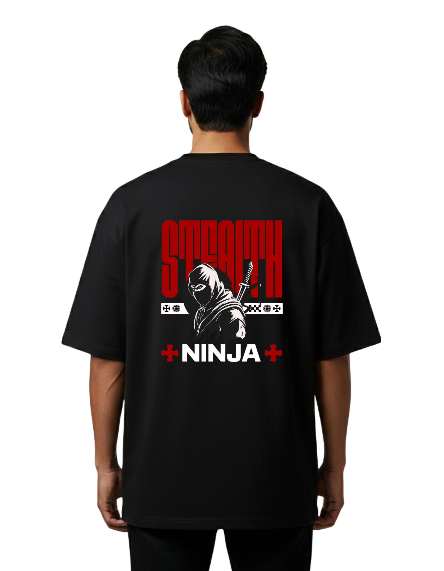 Stealth Ninja Oversize Cotton French Terry T-Shirt 240 GSM Black