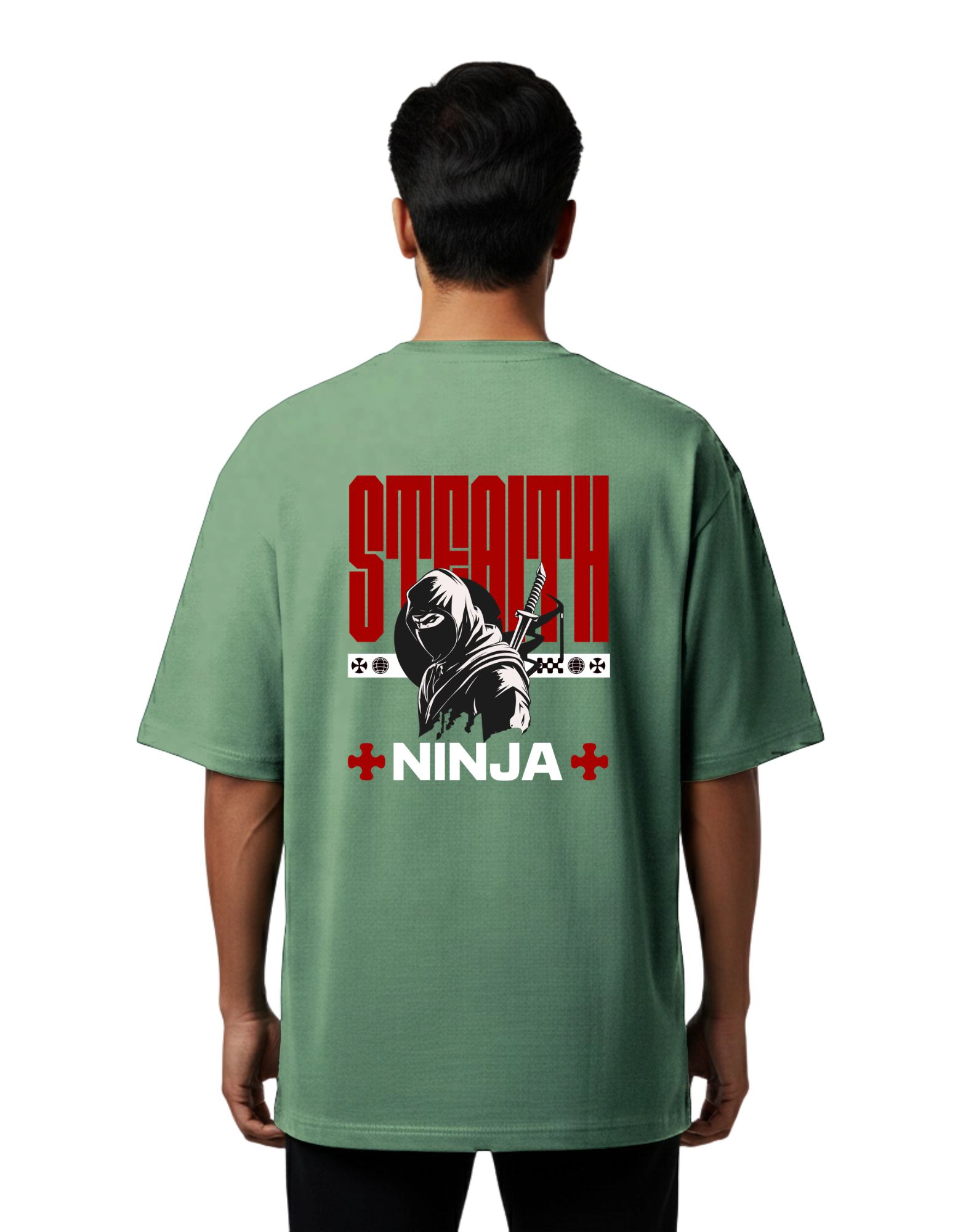Stealth Ninja Oversize Cotton French Terry T-Shirt 240 GSM D Green