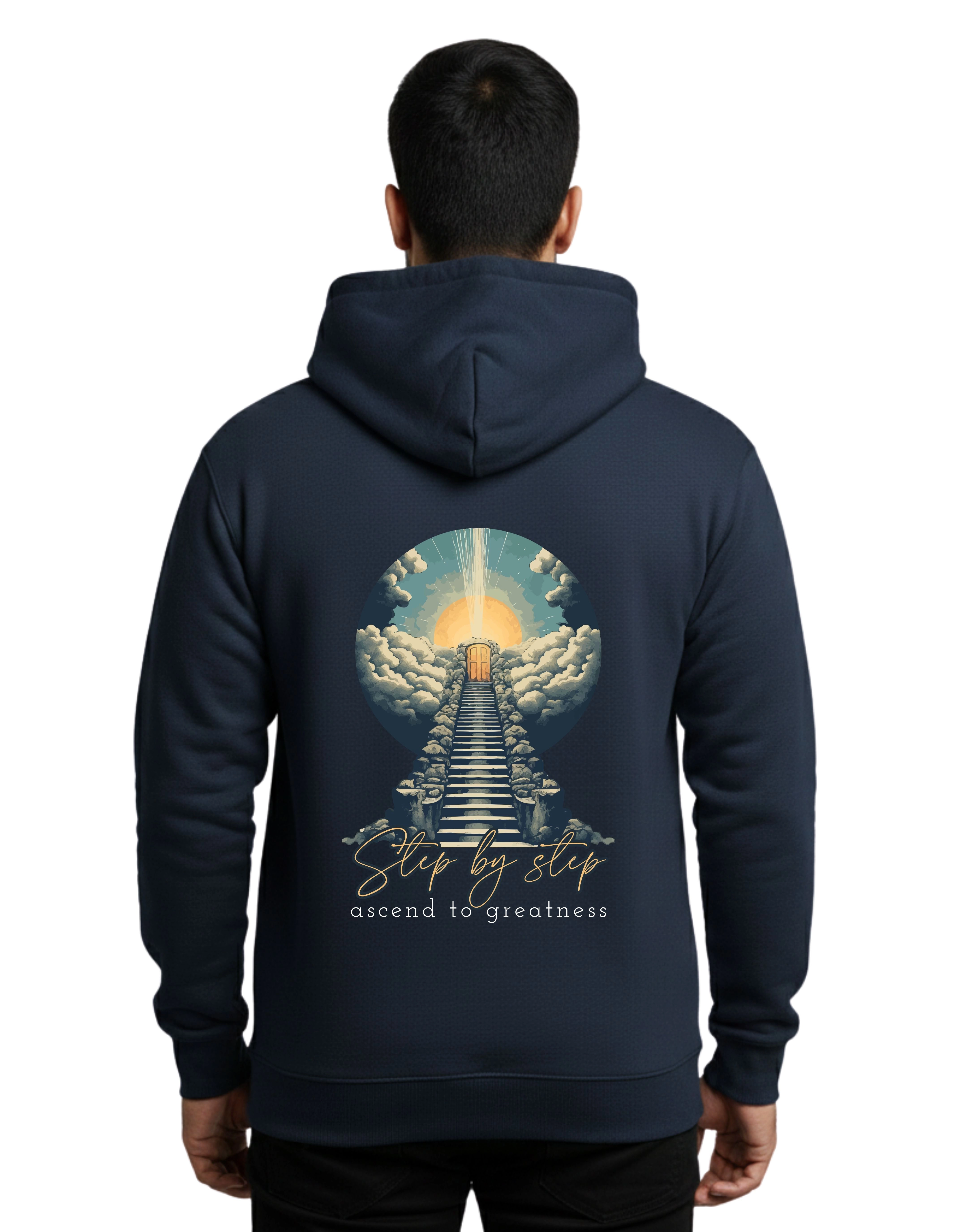 Step By Step Cotton Hoodie Without Zipper 300 GSM Navy Blue
