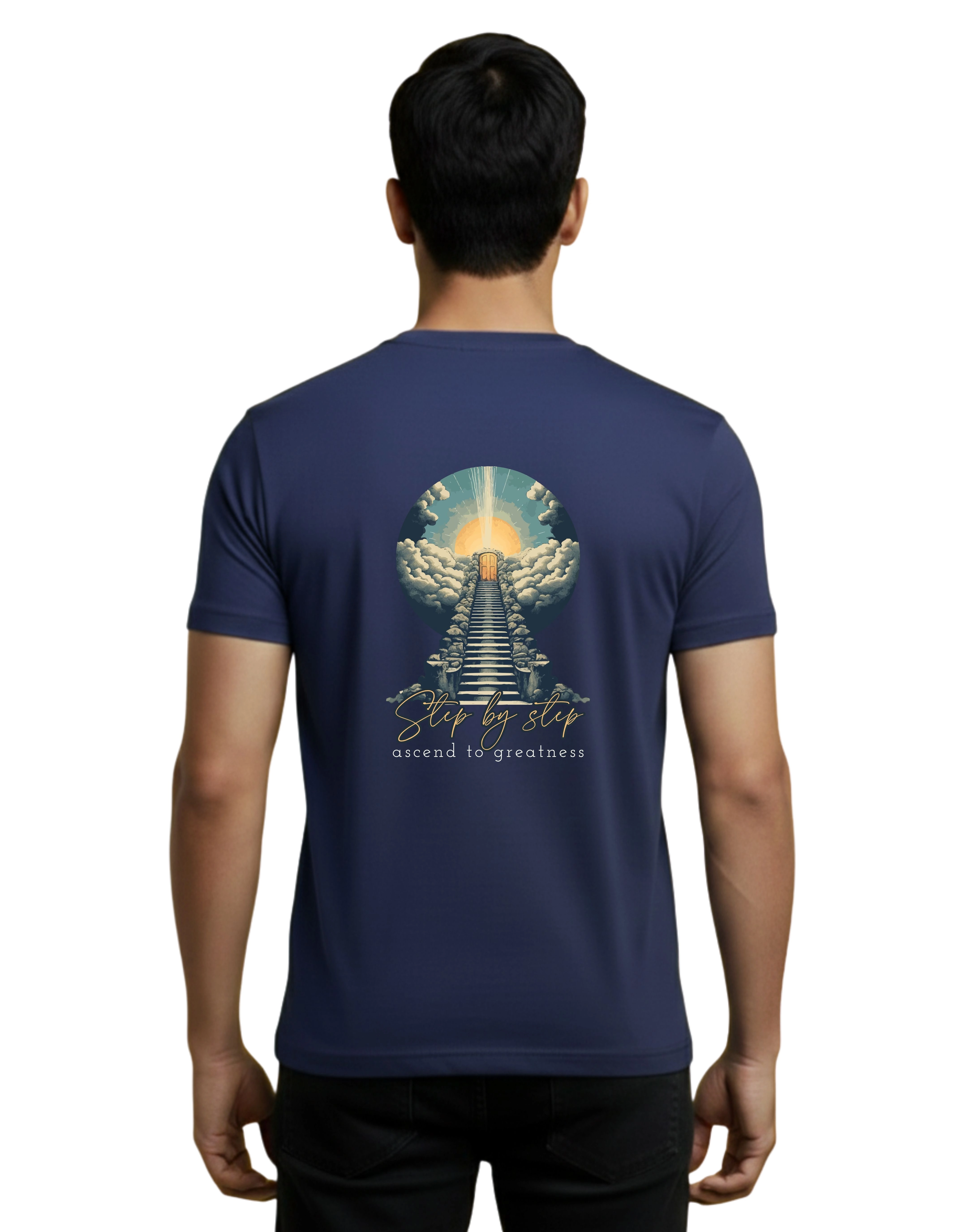 Step By Step Cotton Round Neck T-Shirt 180 GSM Navy Blue