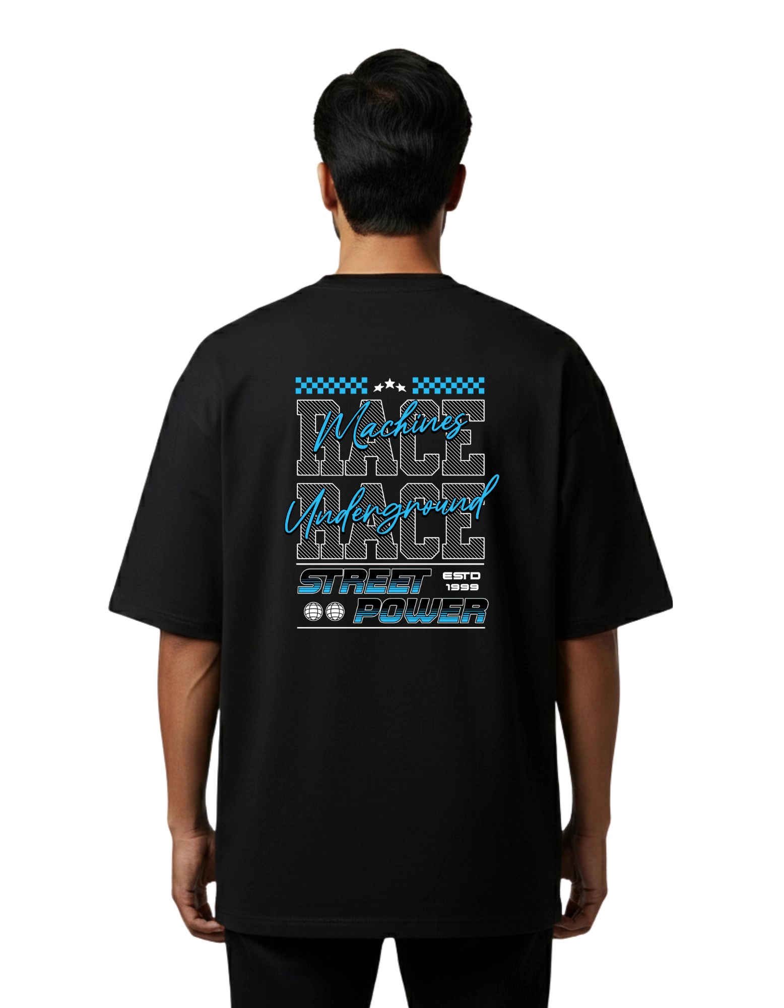 Street Power Oversize Cotton French Terry T-Shirt 240 GSM Black