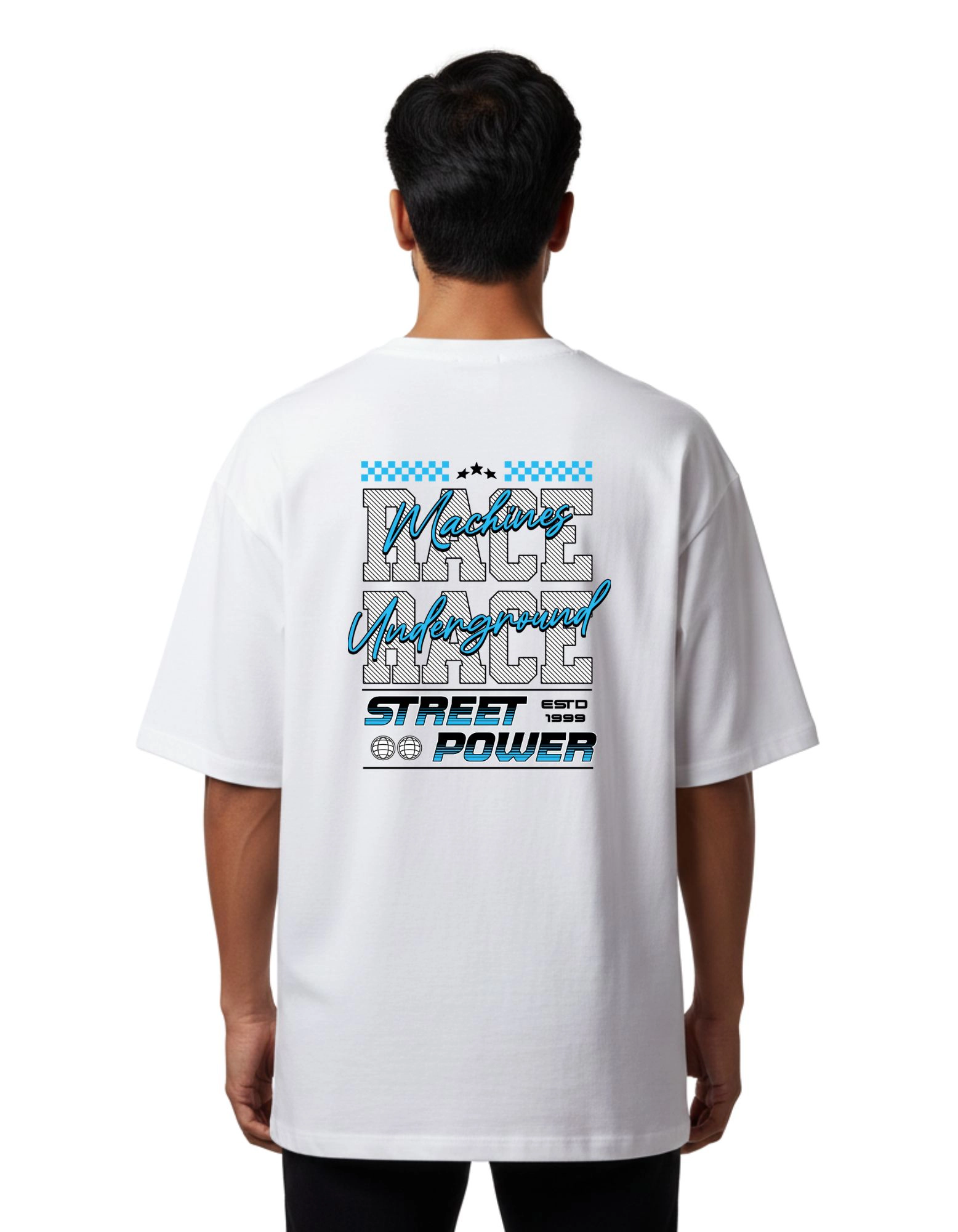 Street Power Oversize Cotton French Terry T-Shirt 240 GSM White