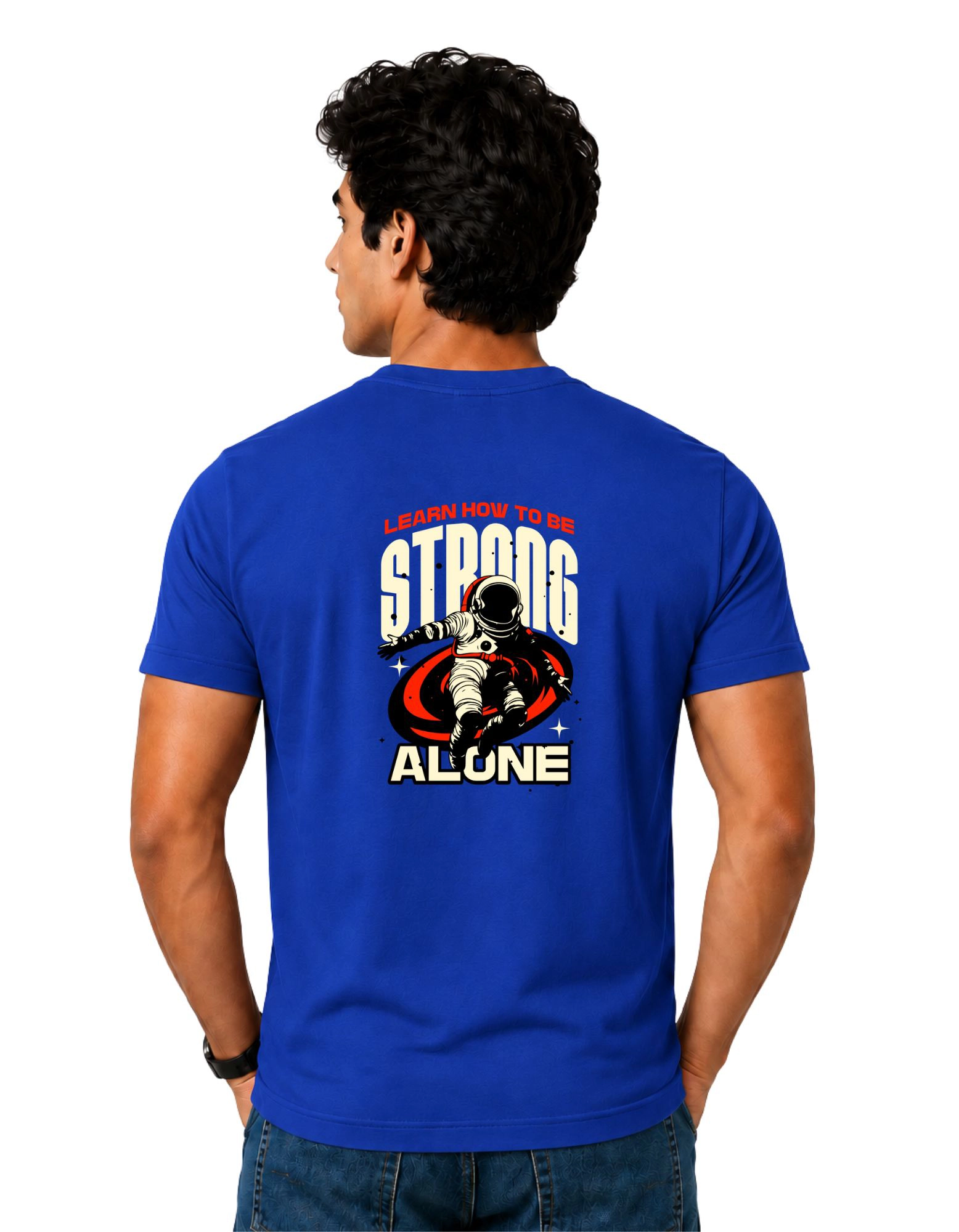 Strong Alone Cotton Round Neck T-Shirt 180 GSM Royal Blue