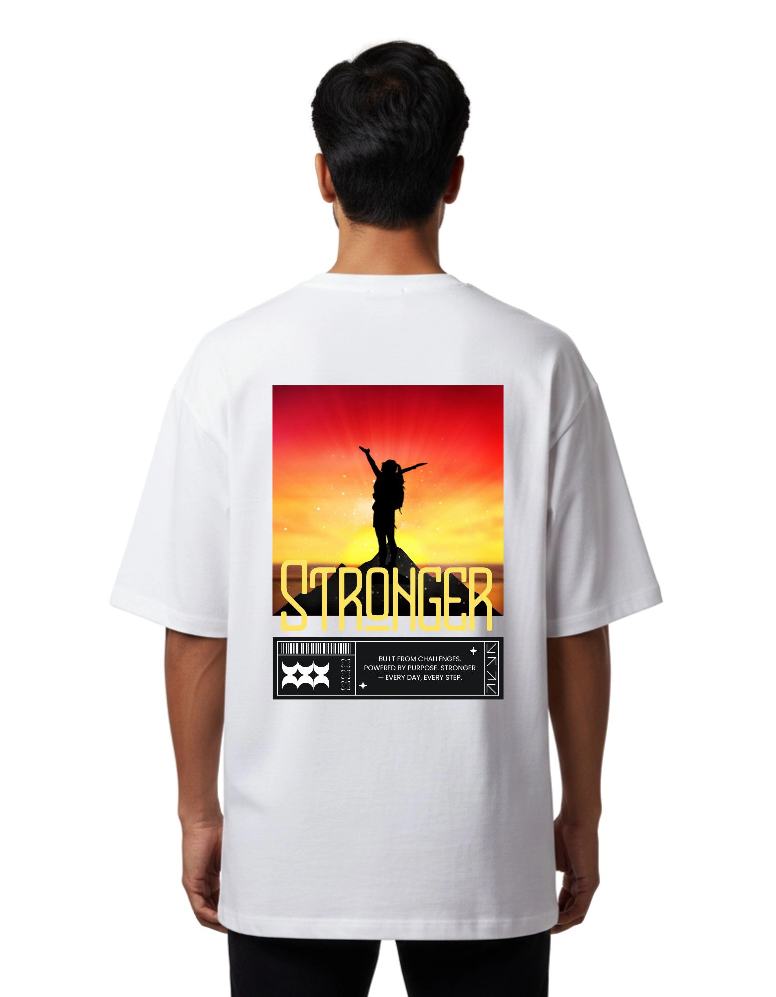 Stronger Oversized French Terry 240 GSM T-Shirt White