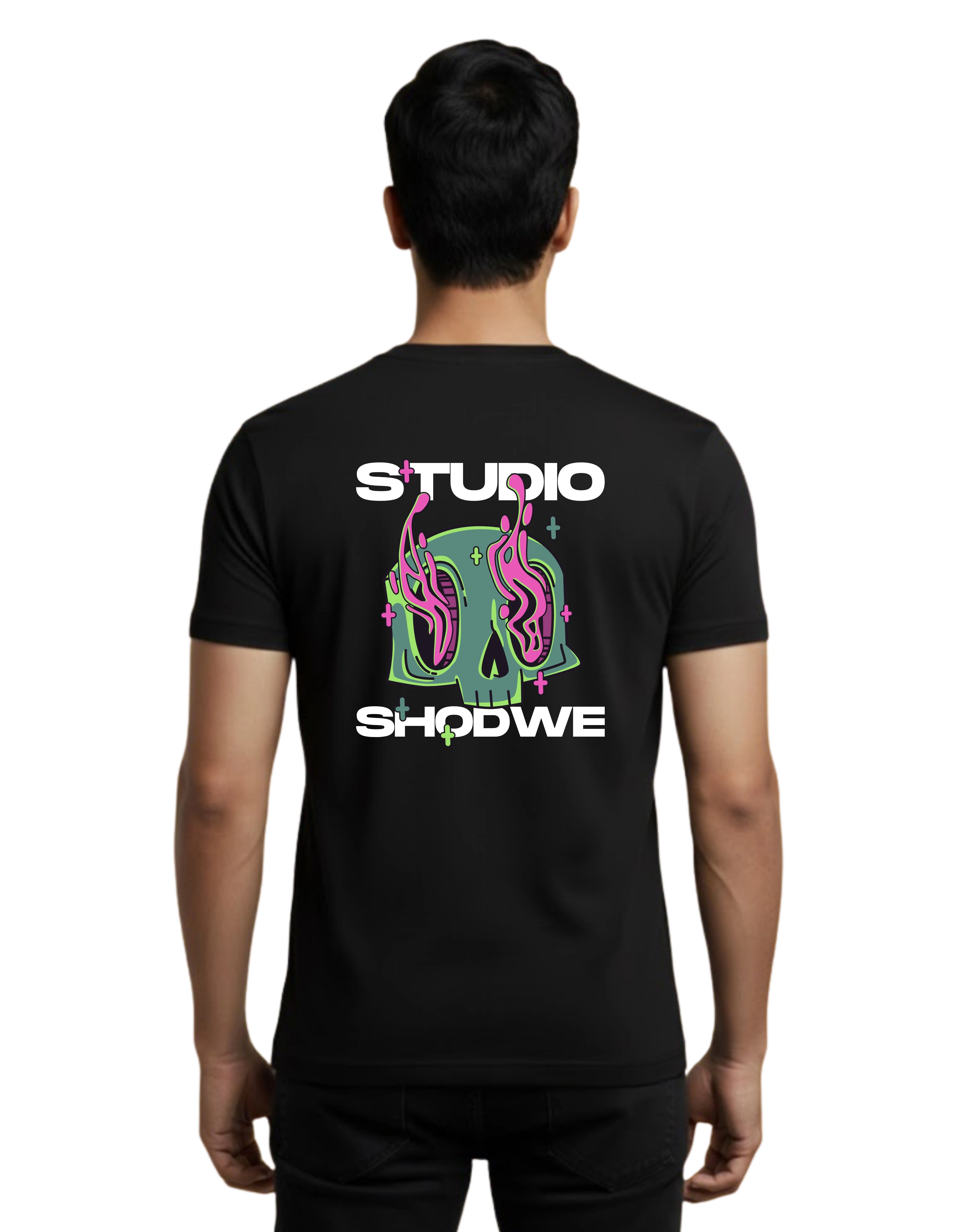 Studio Shodwe Graphic Cotton Round Neck T-Shirt 180 GSM Black
