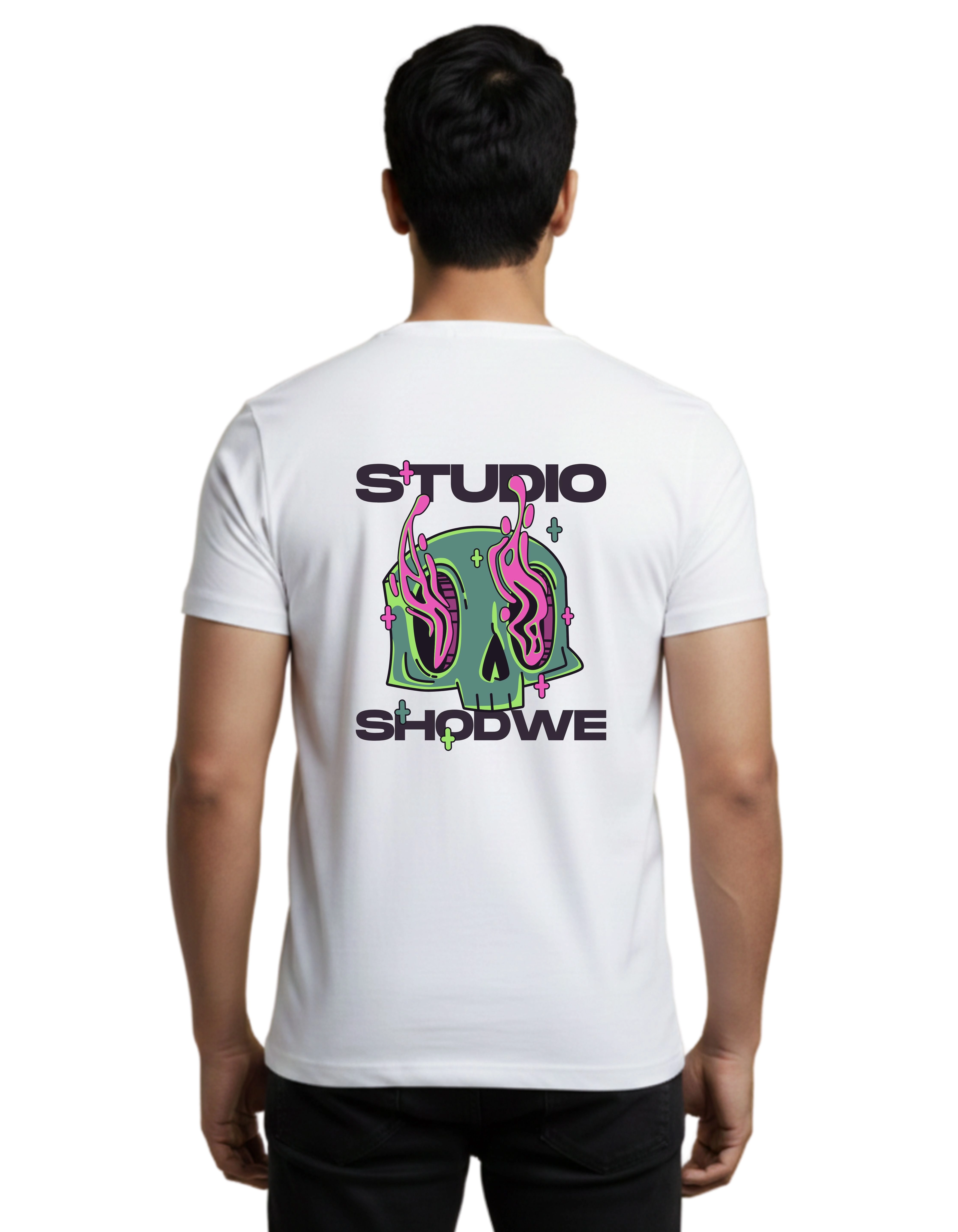 Studio Shodwe Graphic Cotton Round Neck T-Shirt 180 GSM White