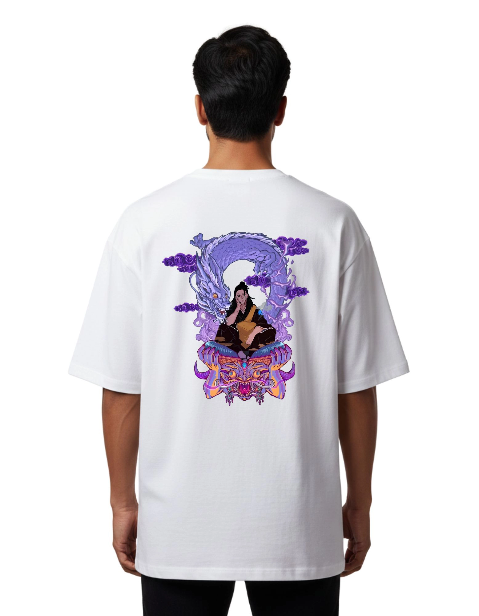 Suguru Geto Oversized Cotton French Terry T-Shirt 240 GSM White