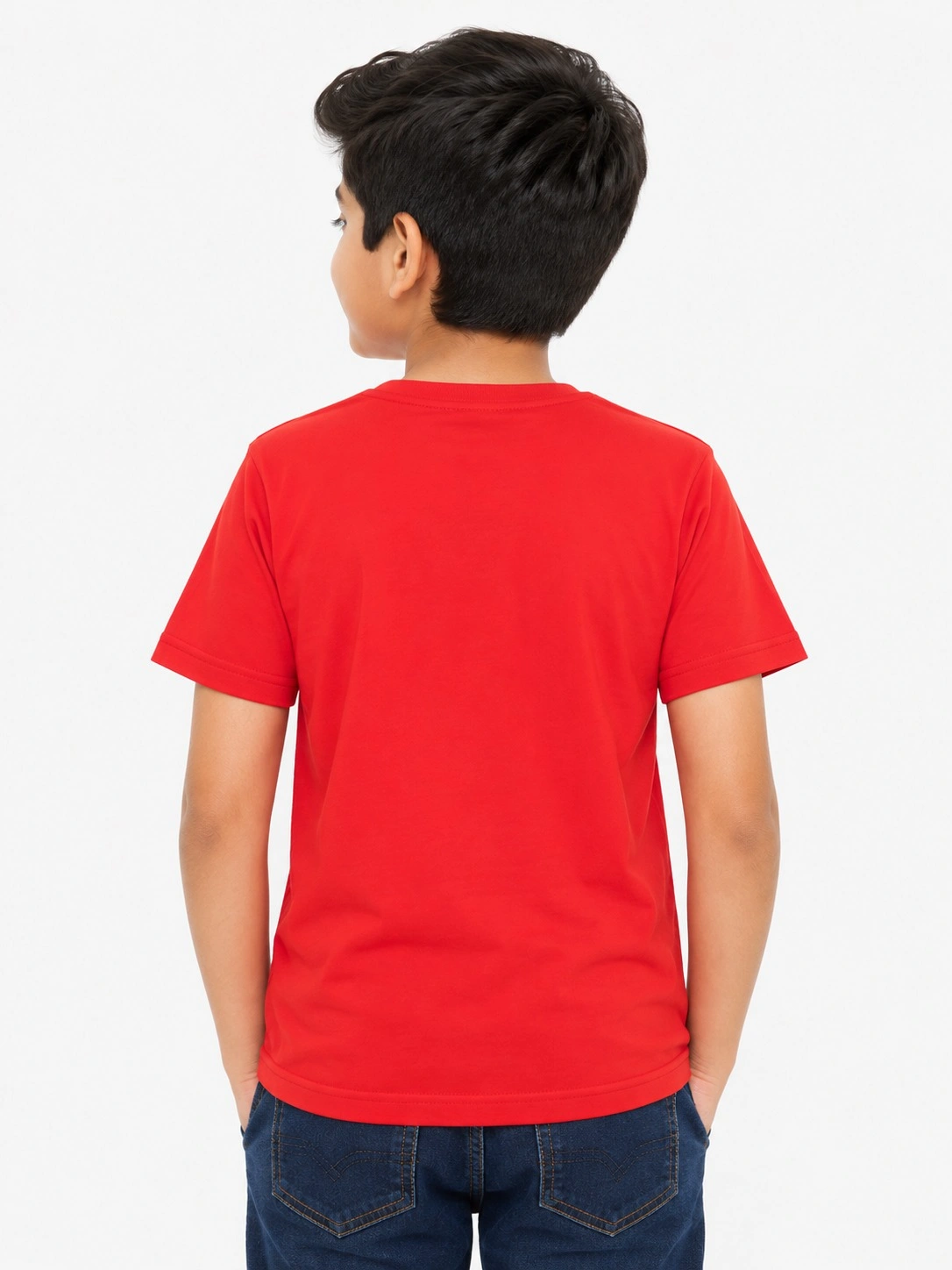Sunset Orange Kids Dad And Me Round Neck Premium Printed T Shirt