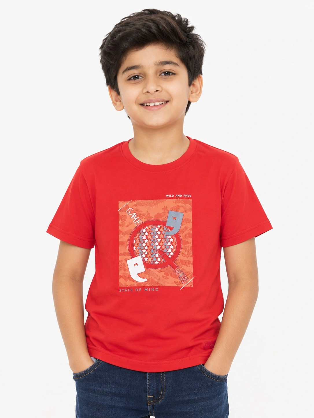 Sunset Orange Kids Dad And Me Round Neck Premium Printed T Shirt
