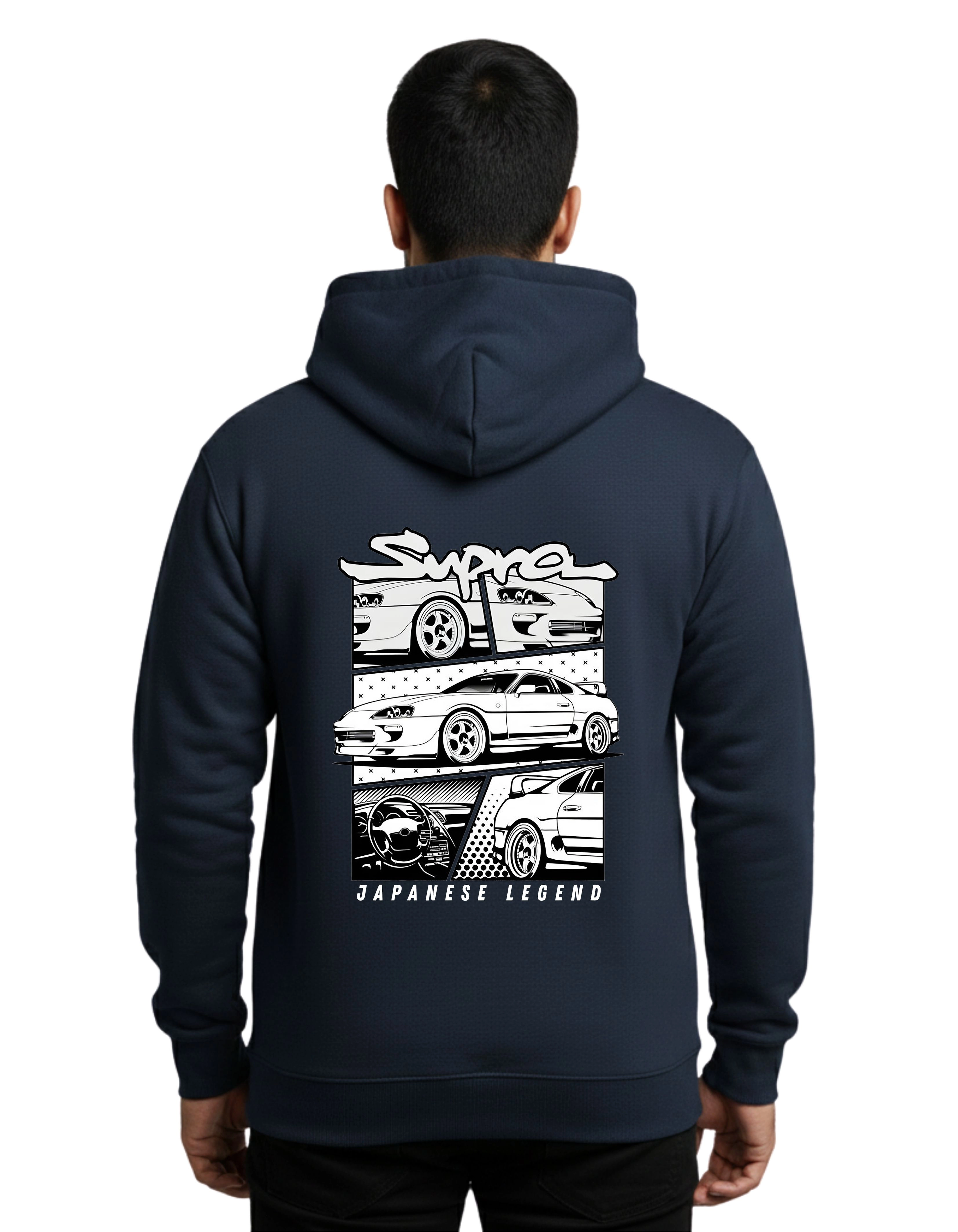 Supra Japanese Legend Cotton Hoodie Without Zipper 300 GSM Navy Blue