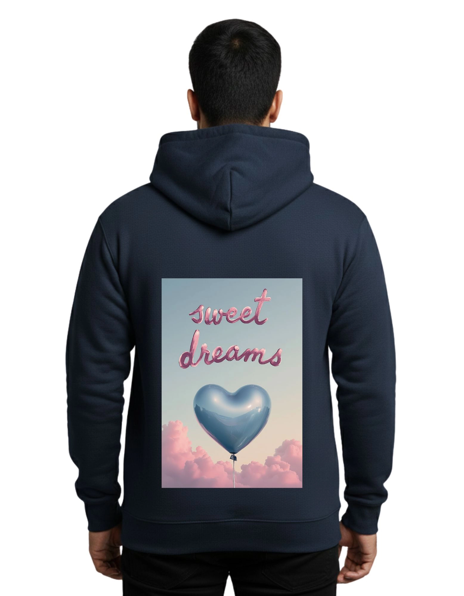 Sweet Dreams Graphic Hoodie 300 GSM Without Zipper Navy Blue