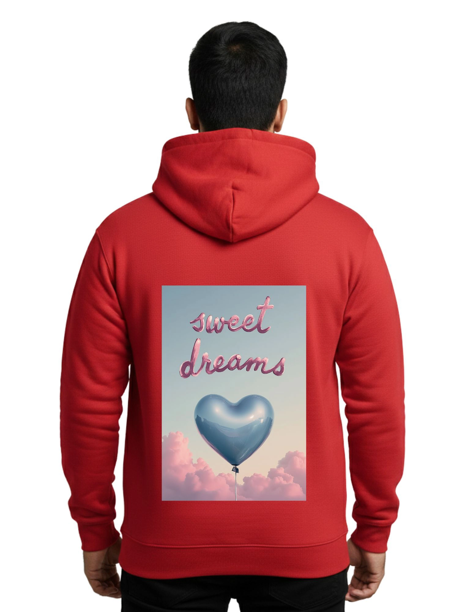 Sweet Dreams Graphic Hoodie 300 GSM Without Zipper Red