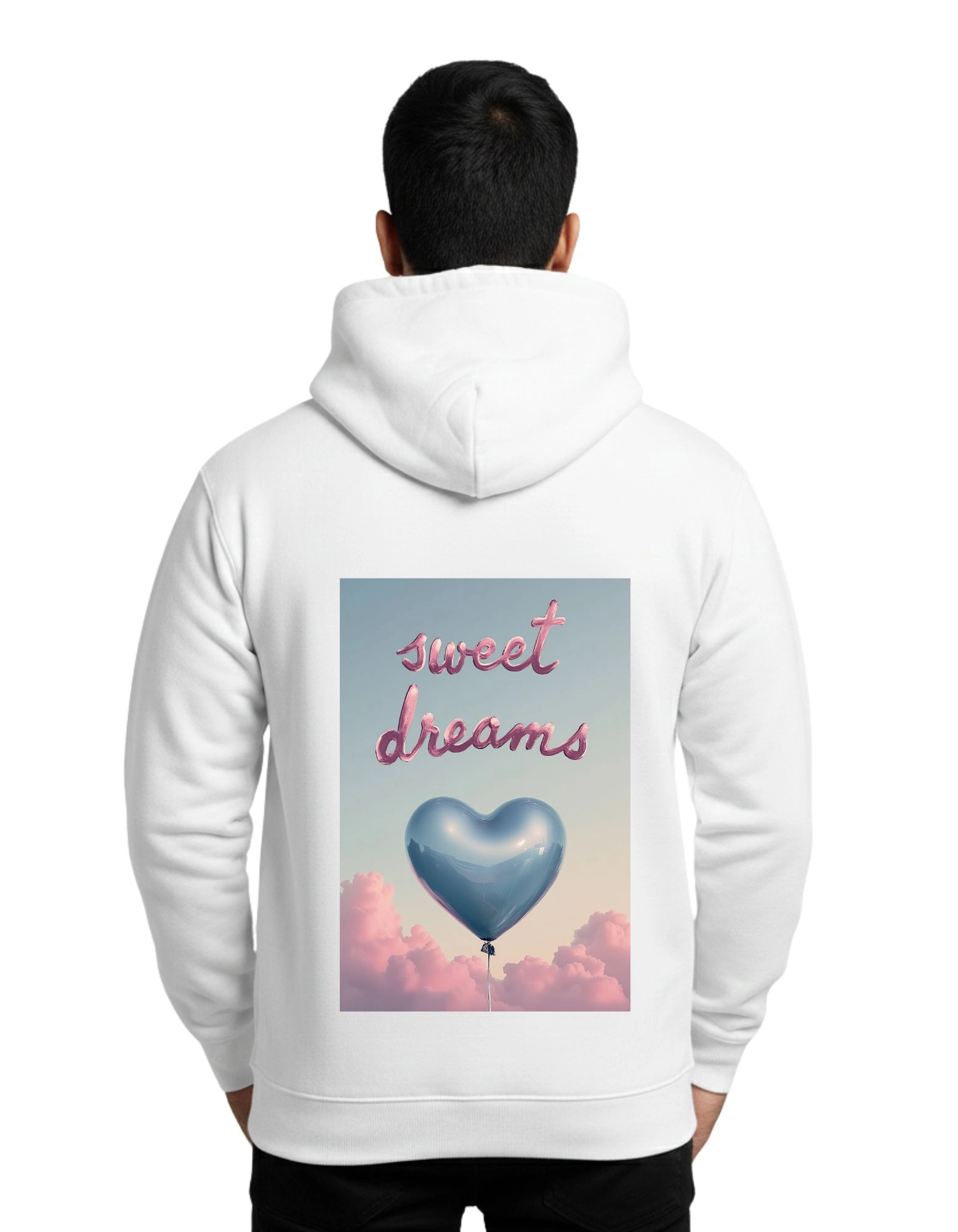 Sweet Dreams Graphic Hoodie 300 GSM Without Zipper White