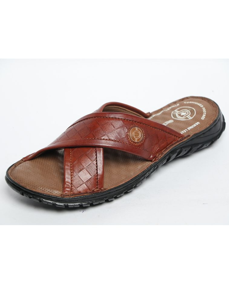 Tan Andrew Stitchdown Genuine Leather Sandals — bulk from ₹1740