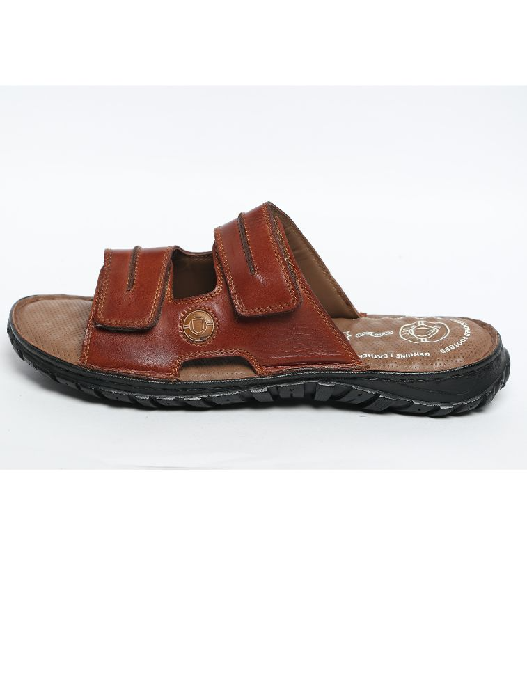 Tan Azzam Stitchdown Genuine Leather Sandals — bulk from ₹1740