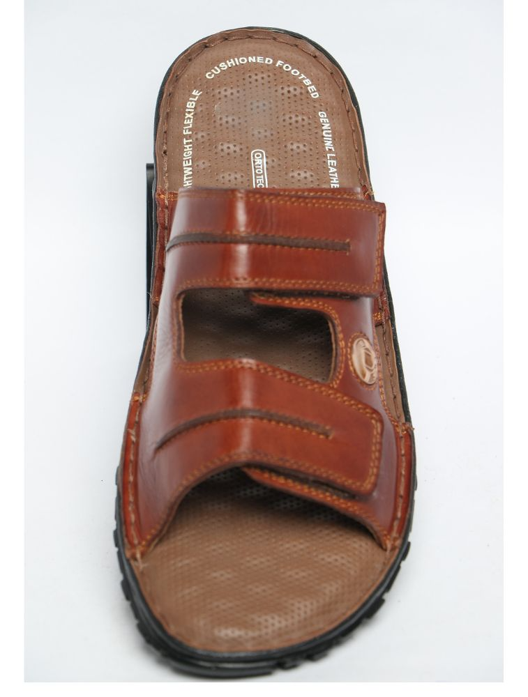 Tan Azzam Stitchdown Genuine Leather Sandals — bulk from ₹1740