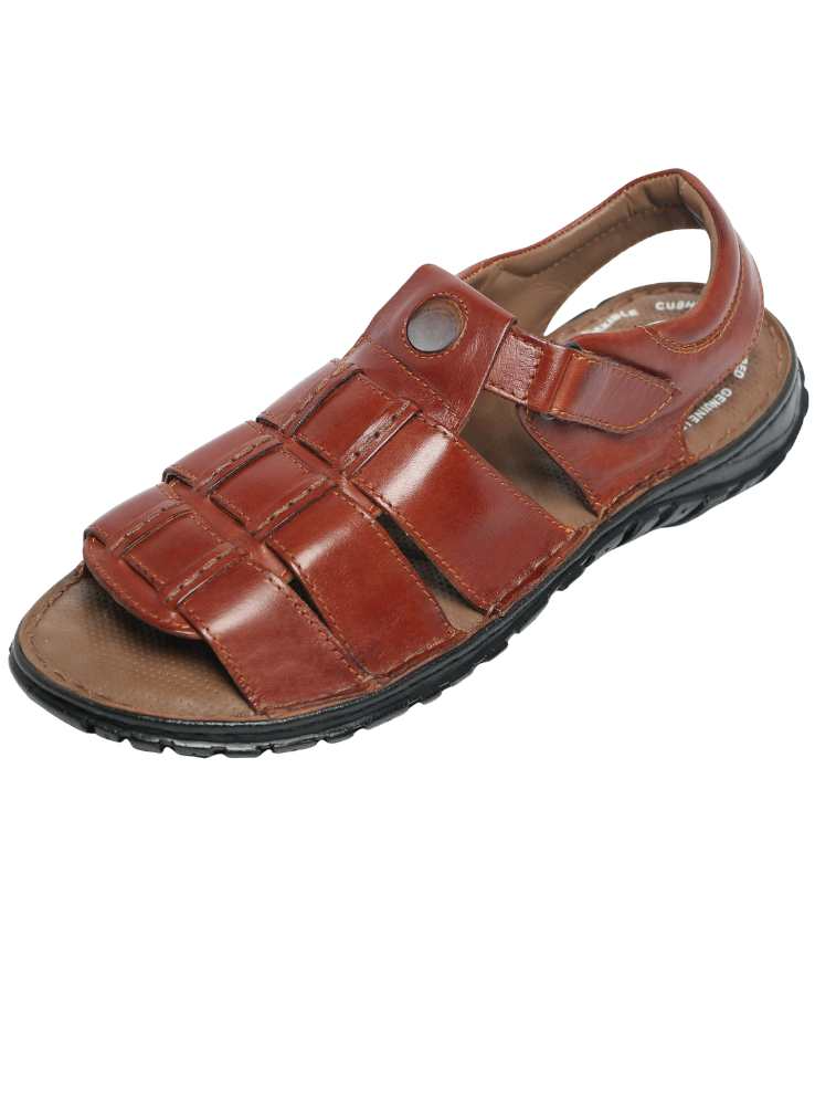 Tan Snab Stitchdown Genuine Leather Sandals