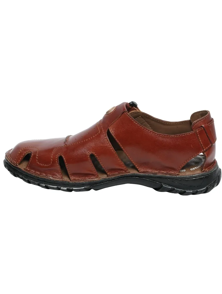 Tan William Stitchdown Genuine Leather Sandals — bulk from ₹1740
