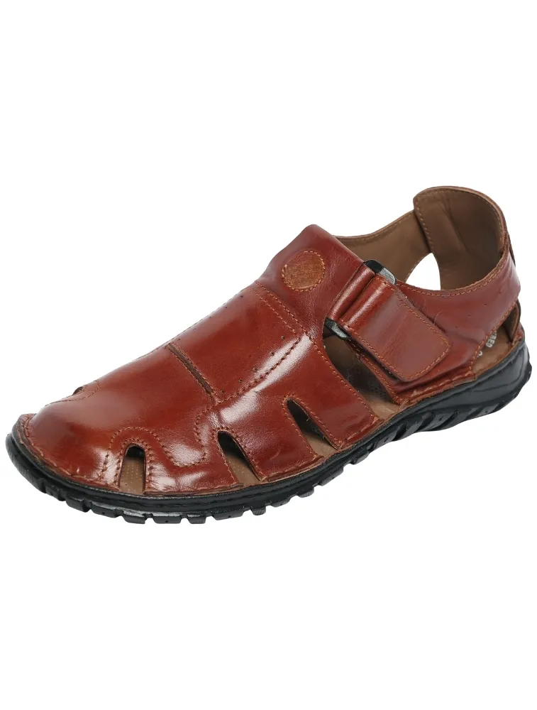 Tan William Stitchdown Genuine Leather Sandals — bulk from ₹1740