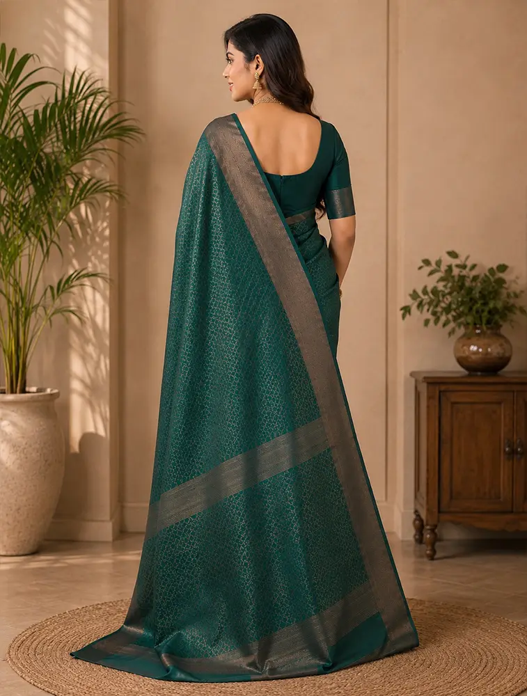 Teal  Womens Poonam Special Designer Sarees — bulk from ₹1333