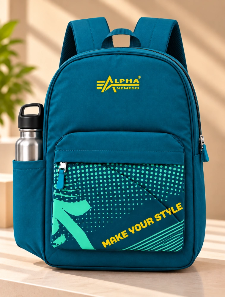 Teal Blue Alpha Nemesis Compact Mini School Backpack