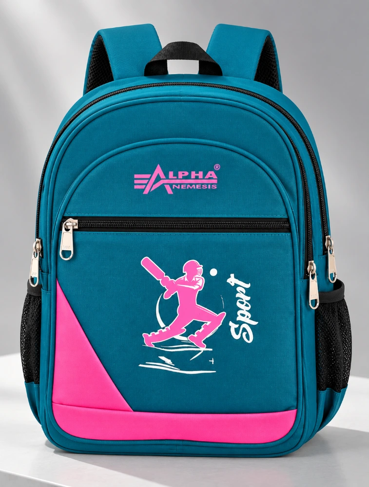 Teal Blue Alpha Nemesis Sports 3x3 School Backpack