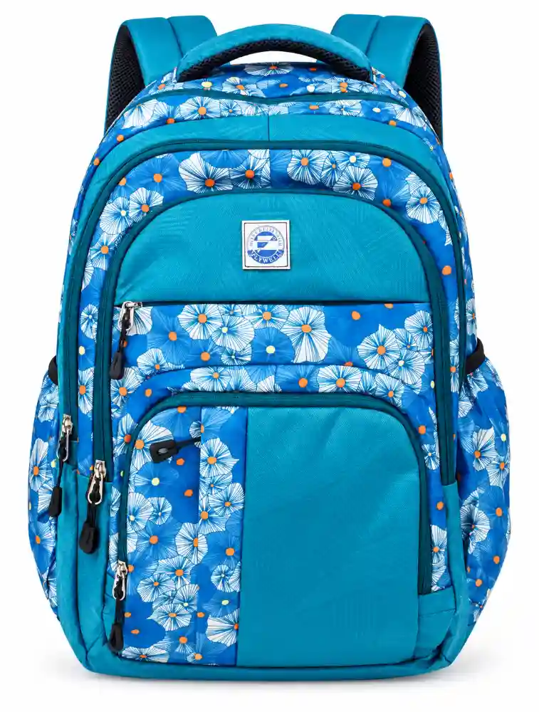 Teal Blue Multi Compartment School Bag