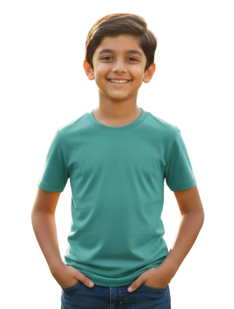 Teal Kids Cotton Round Neck 180GSM Half Sleeve Tshirts