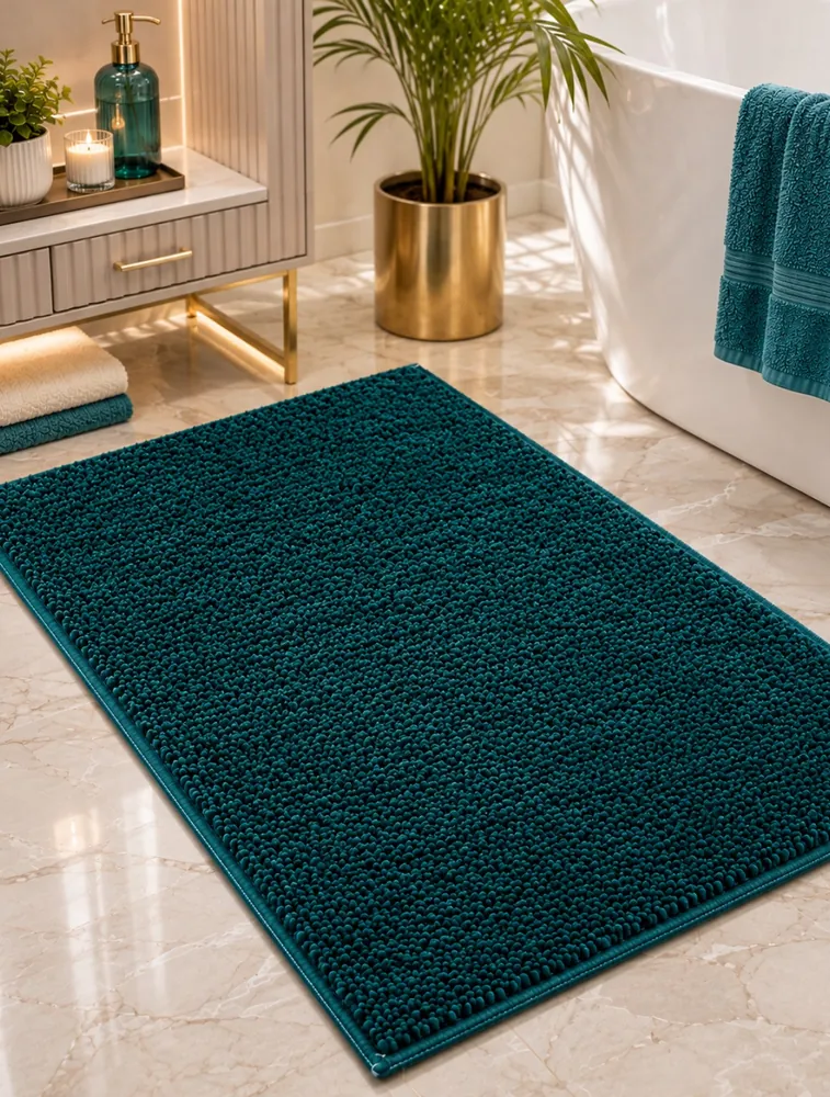 Teal Premium Micro Polyester Bath Mat