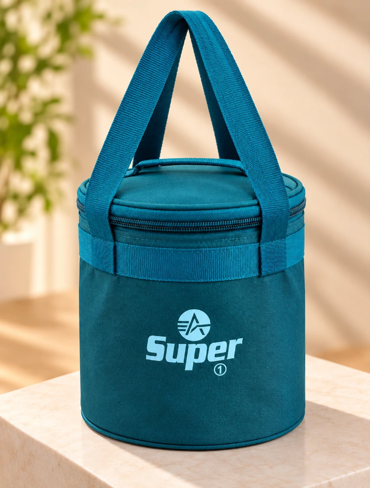 Teal blue Alpha Nemesis Mini Round Insulated Lunch Bag