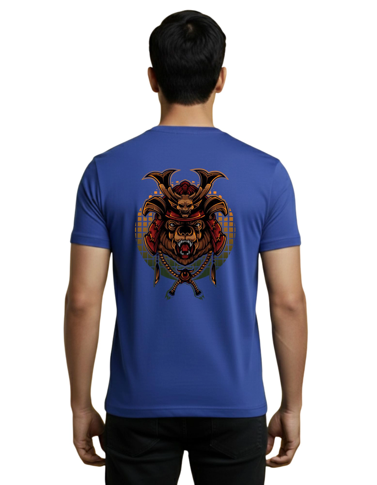 The Bear Round Neck Half Sleeve 180 GSM T-Shirt Royal Blue