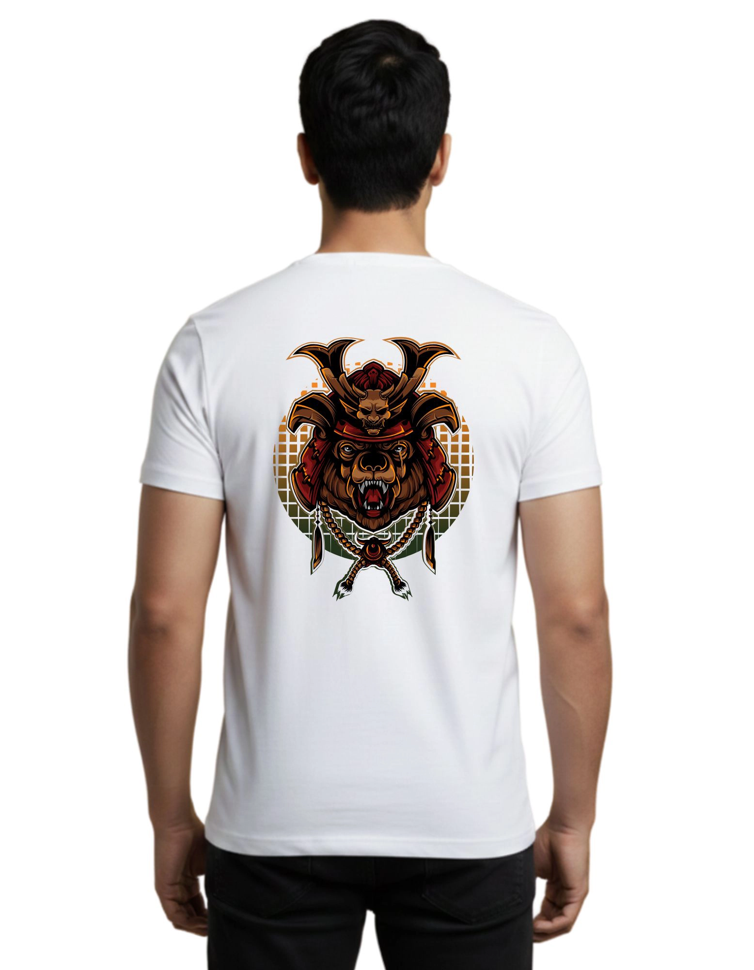 The Bear Round Neck Half Sleeve 180 GSM T-Shirt White