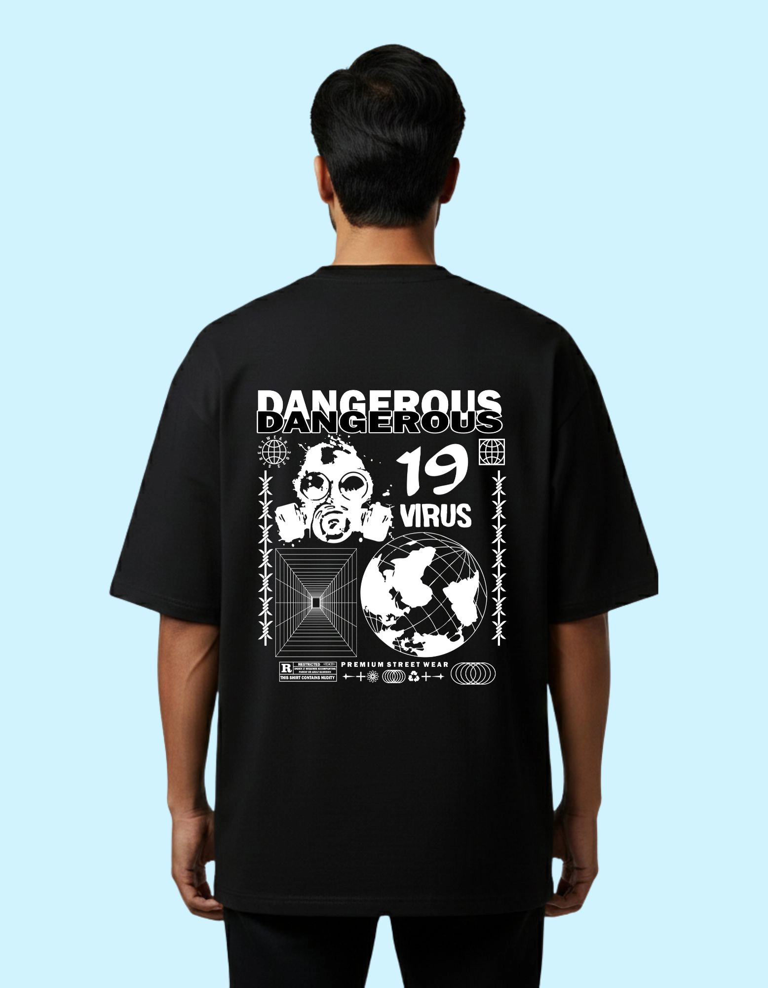 The Dangerous Oversized Cotton T-Shirt 240 GSM Half Sleeve Black