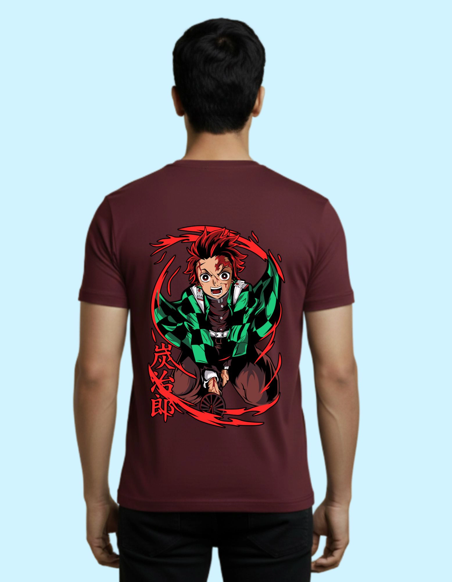 The Demon Slayer Cotton T-Shirt 180 GSM Round Neck Maroon