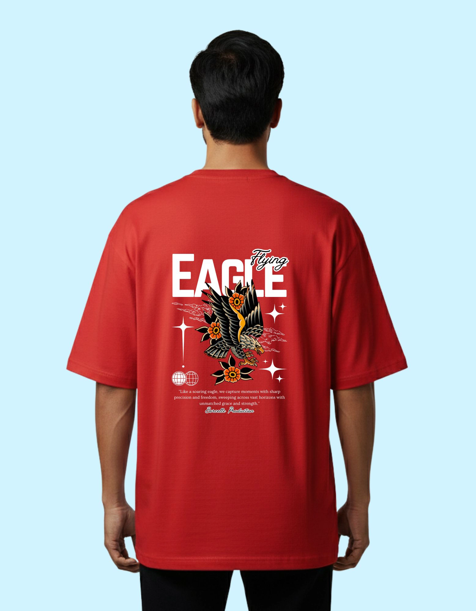The Eagle Oversized Cotton T-Shirt 240 GSM Red