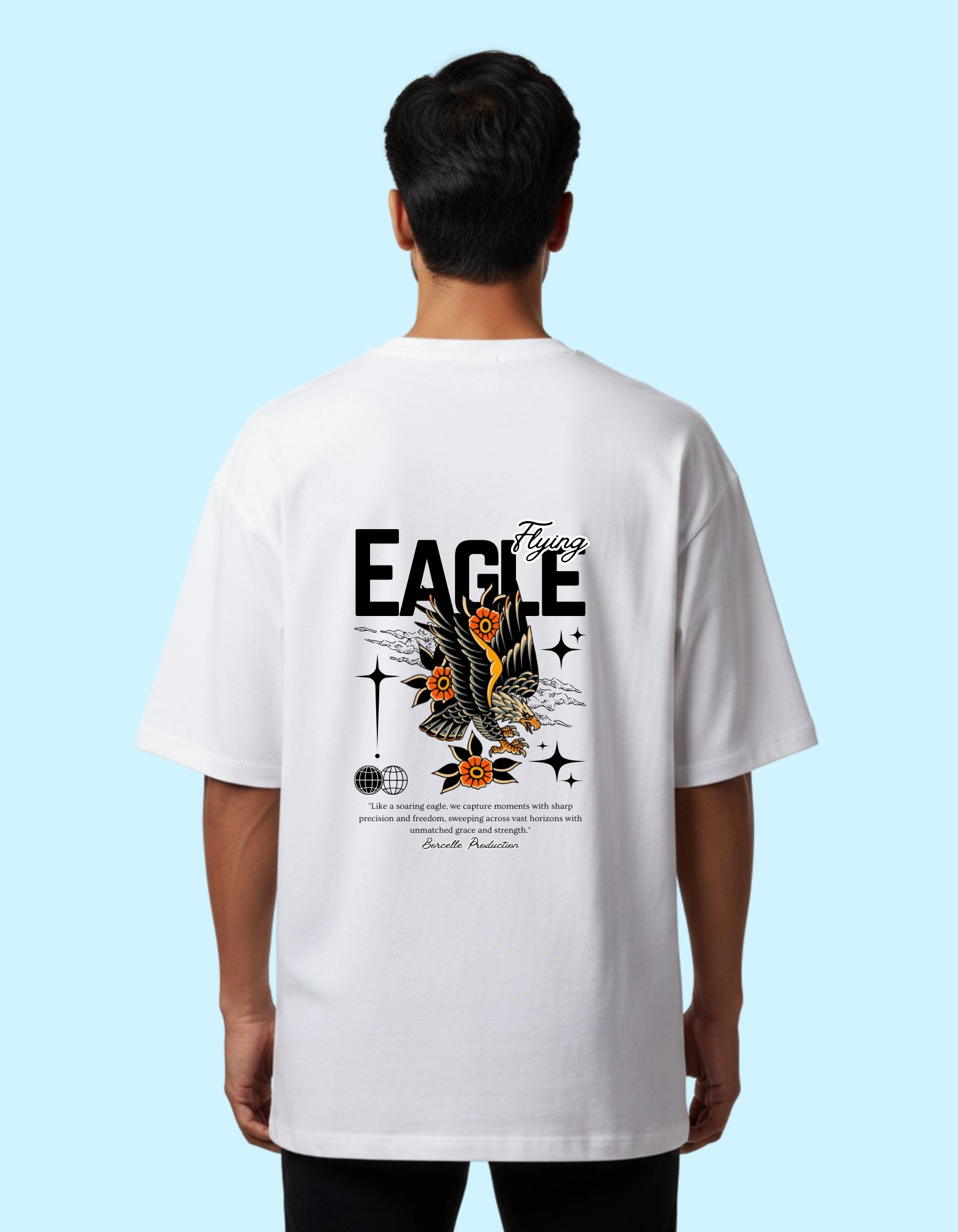 The Eagle Oversized Cotton T-Shirt 240 GSM White