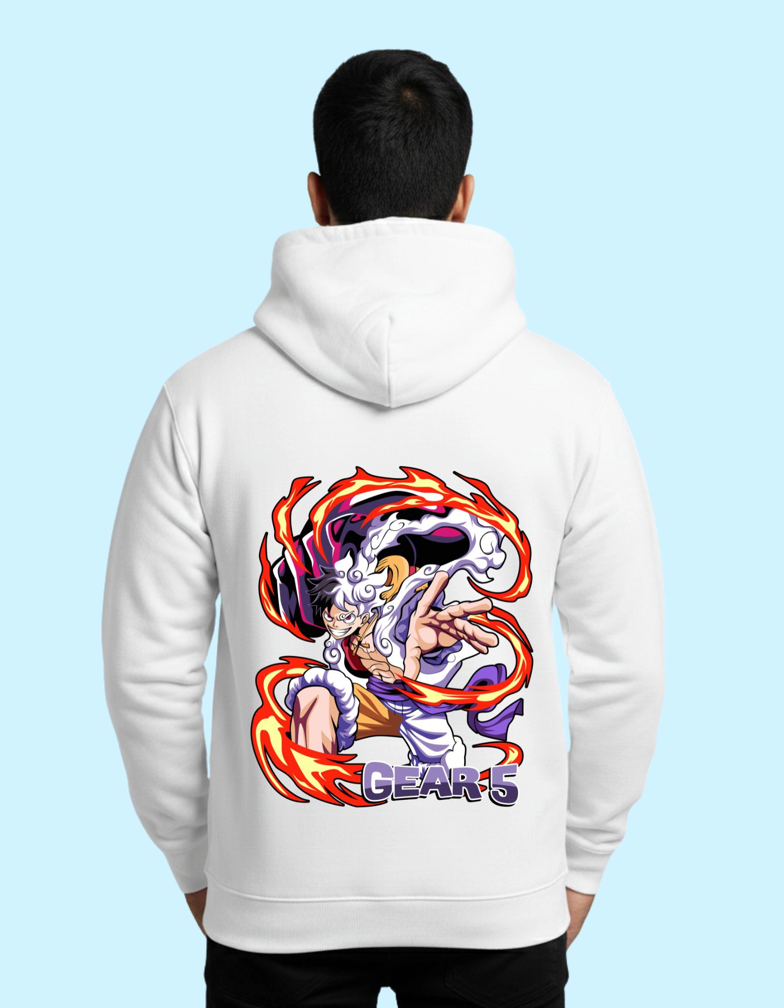 The Gear 5 Cotton Hoodie 300 GSM Without Zipper White