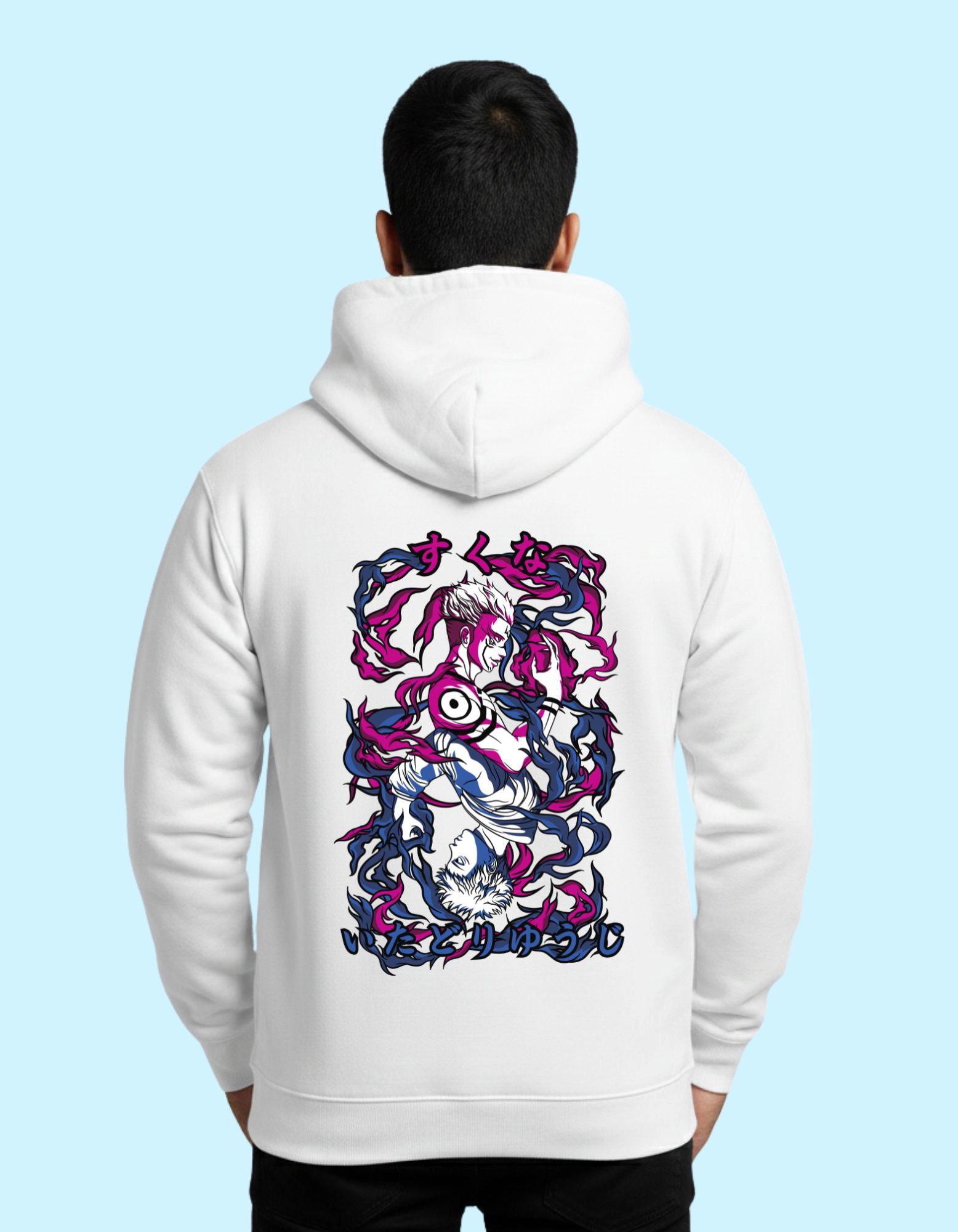The Japanese Art Cotton Hoodie 300 GSM Without Zipper White