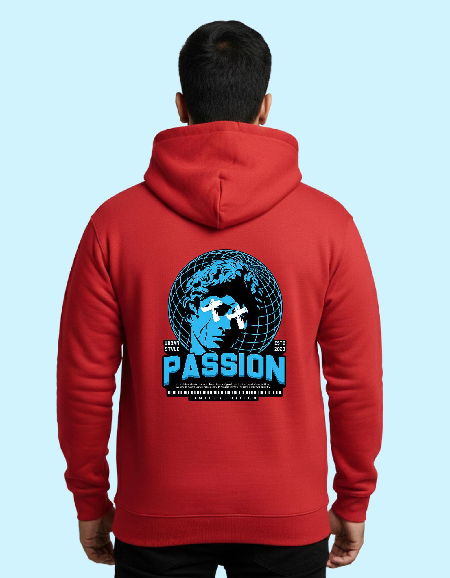 The Passion Cotton Hoodie 300 GSM Without Zipper – Red