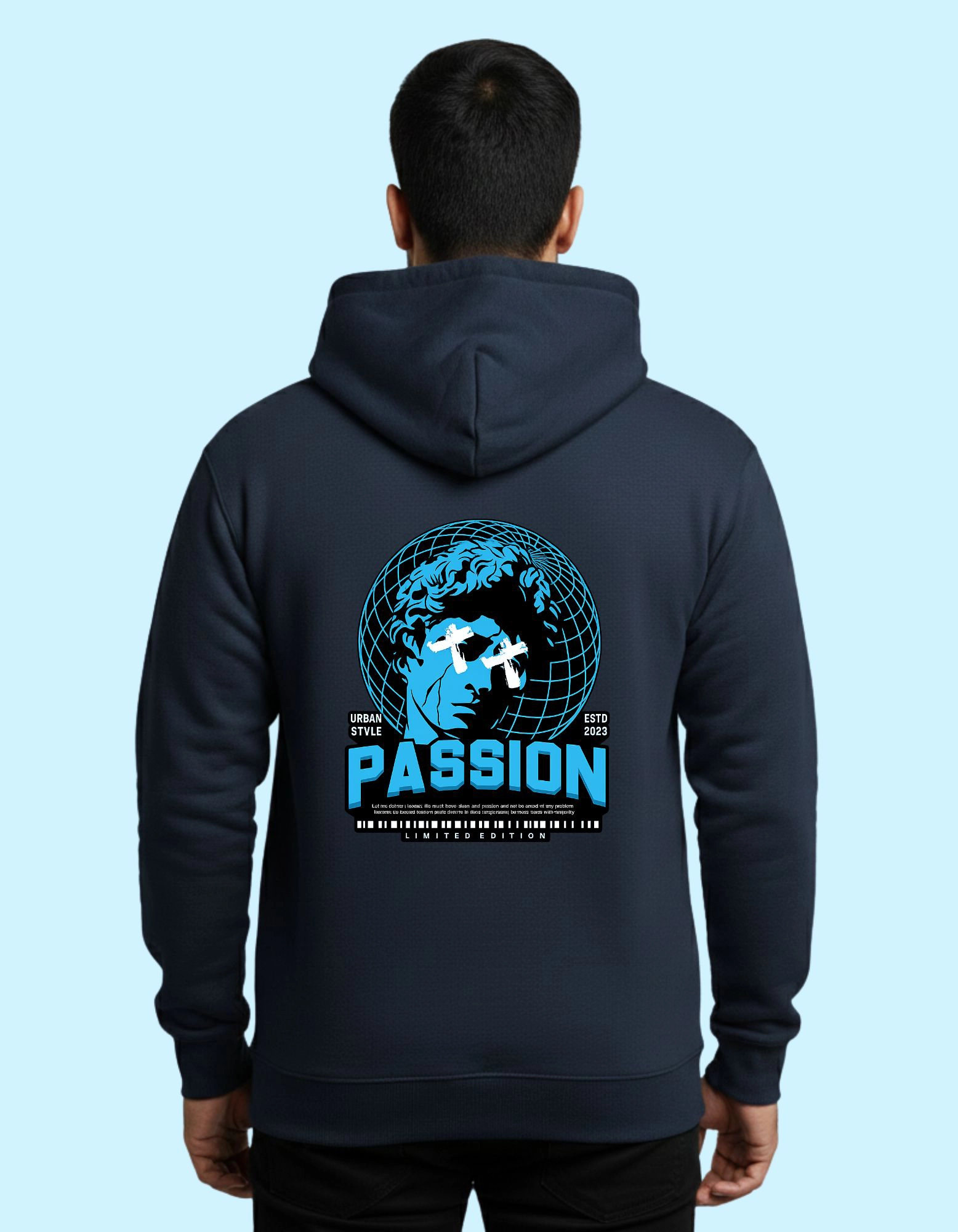 The Passion Cotton Hoodie 300 GSM Without Zipper Navy Blue